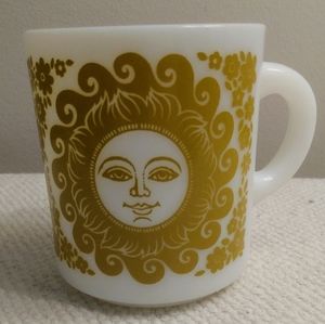 Vintage Hazel Atlas Sun Milk Glass Mug